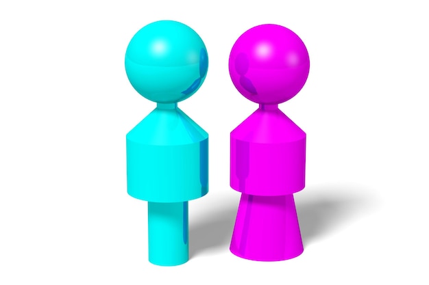 Illustration 3D du symbole homme et femme