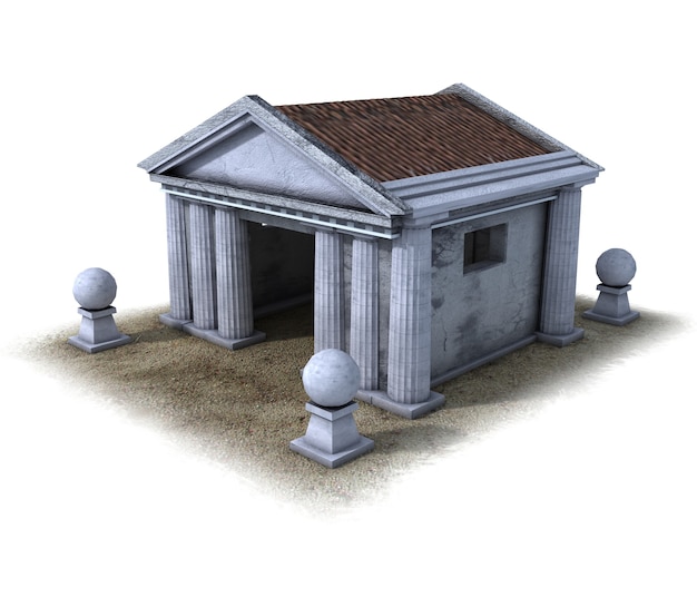 Illustration 3D du temple antique