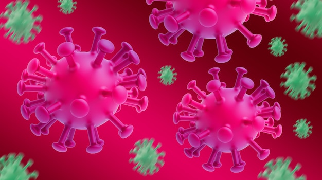 Illustration 3d du virus Covid-19