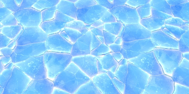 Illustration 3D élégant bleu fissuré plancher de glace rendu fond de texture