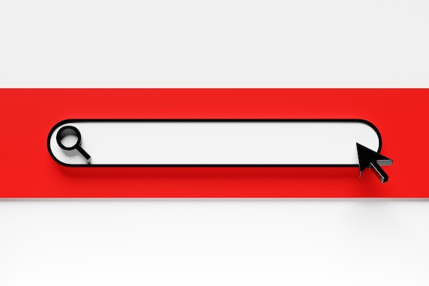 Photo illustration 3d élément de conception de la barre de recherche sur fond crseu barre de recherche pour les applications mobiles de site web et d'interface utilisateur