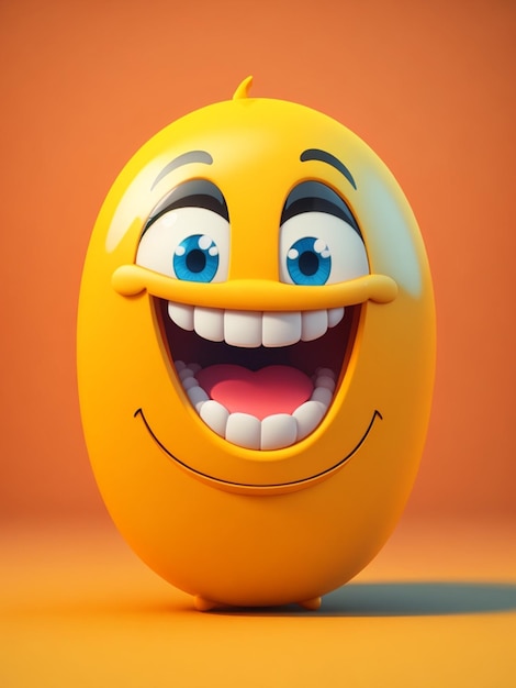 Une illustration 3D d'un emoji souriant