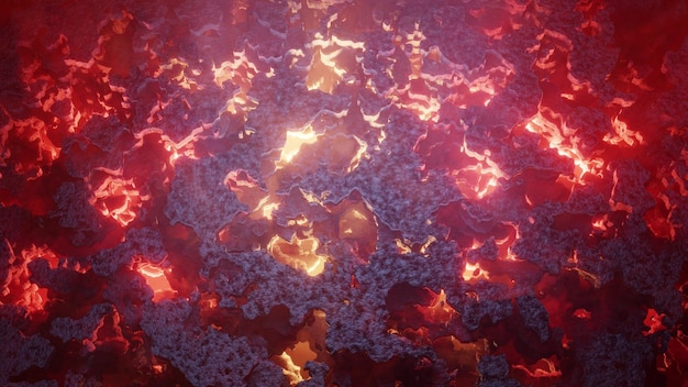 Illustration 3d de l'enfer abstrait 4K UHD avec lave