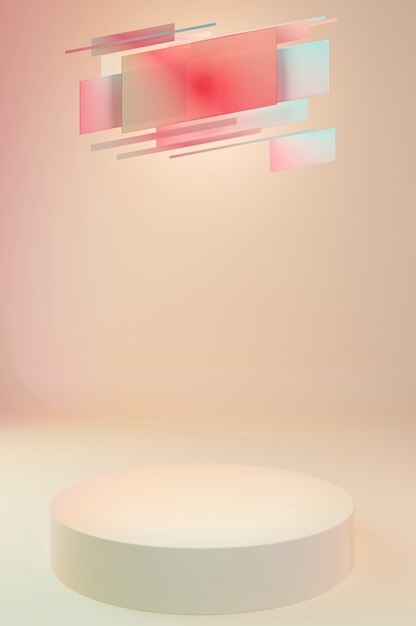 illustration 3D. Espace vide abstrait de fond de couleur pastel pour le logo de texte