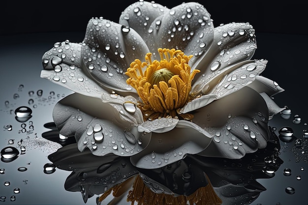 Illustration 3D d'une fleur avec un refletIllustration 3D d'une fleur avec un refletbeautifu