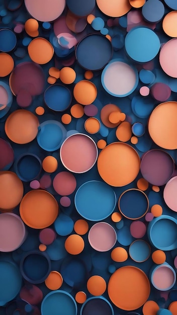 Photo illustration 3d fond abstrait bleu avec des cercles