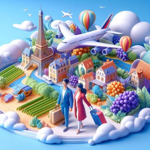 Illustration 3D de la France