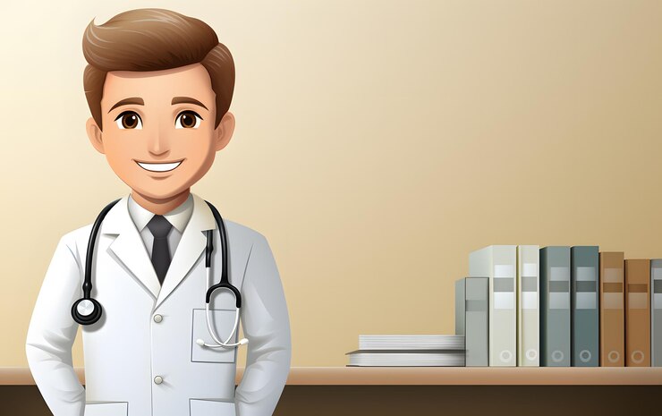 Photo illustration 3d d'un garçon médecin portant des lunettes concept médical avec espace de copie pour le texte