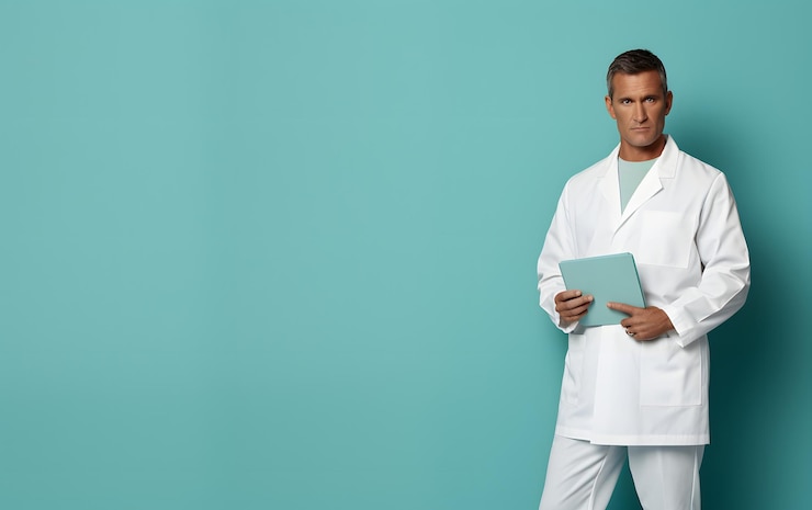 Photo illustration 3d d'un garçon médecin portant des lunettes concept médical avec espace de copie pour le texte