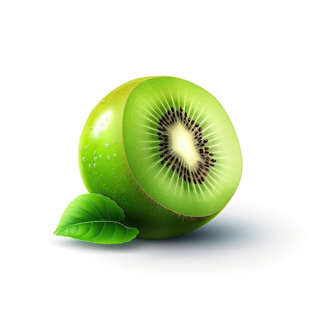 Illustration 3D générée par ai du kiwi isolé sur fond blanc