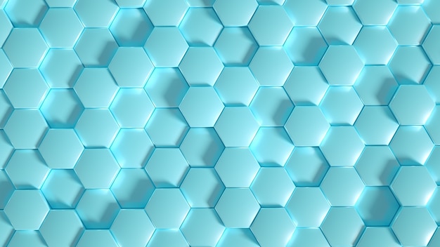 Illustration 3d de géométrie hexagone fond