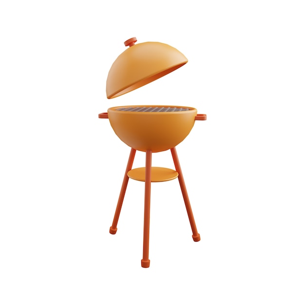Illustration 3D de gril de barbecue. Illustration 3D de gril de barbecue d'isolement sur le blanc