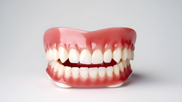 Illustration 3D humaine de cas d'orthodontie à fond blanc