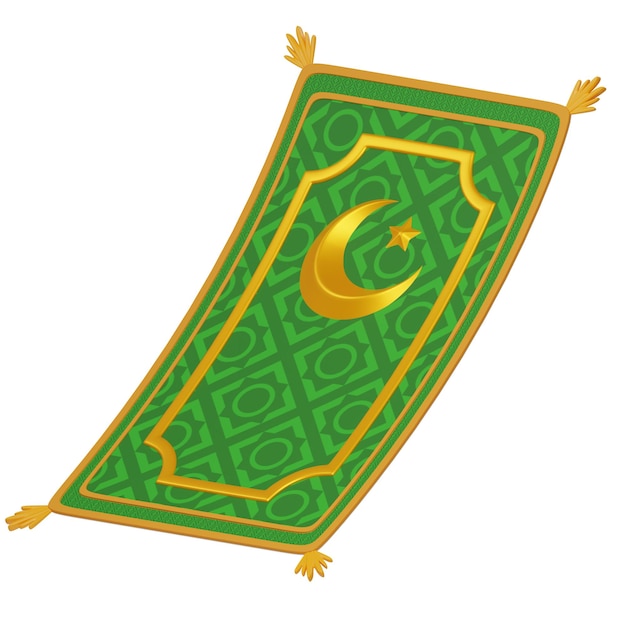 Illustration 3d de l'icône du tapis de prière Ramadhan pour le thème de la décoration islamique du Ramadan Kareem