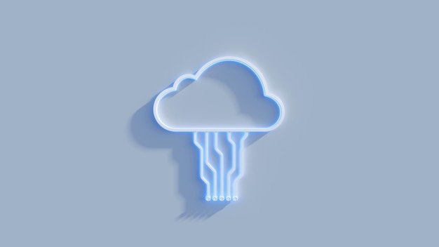 Illustration 3D de l'icône de la technologie du cloud computing