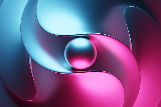 Illustration 3D illusion néon formes abstraites isométriques formes colorées entrelacées
