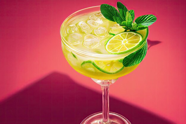 Illustration 3D de l'image de la Caipirinha brésilienne générée par l'IA