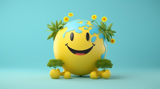 Illustration 3D de la journée mondiale du sourire pour le fond de l'affiche