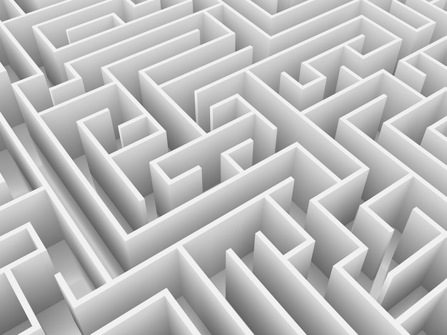 Illustration 3d de labyrinthe sans fin