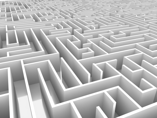 Illustration 3d de labyrinthe sans fin