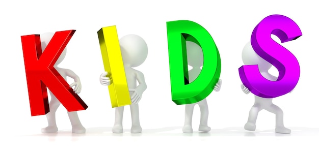 Illustration 3D de lettres colorées pour enfants