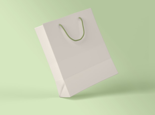 Illustration 3D. Maquette de sac à provisions en papier.
