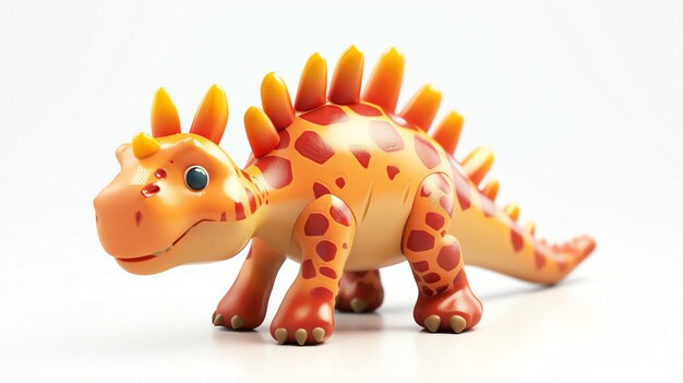 Photo illustration 3d mignonne et colorée d'un dinosaure sympathique parfait pour les livres pour enfants, les jeux ou le matériel éducatif