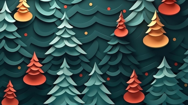 Illustration 3D minimaliste verte de l'esprit de Noël Décorations de vacances