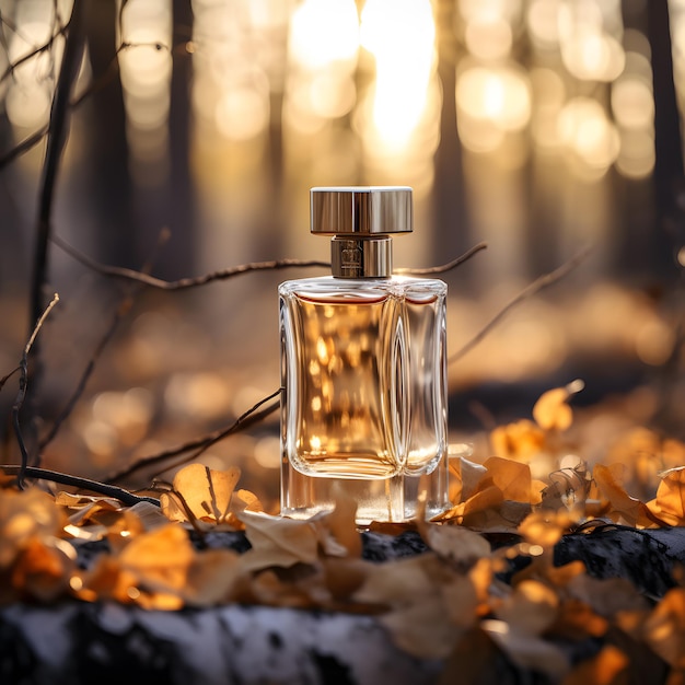 Photo illustration 3d d'un modèle de récipient de parfum et de beauté en plein air avec démonstration d'ombre d'éclairage