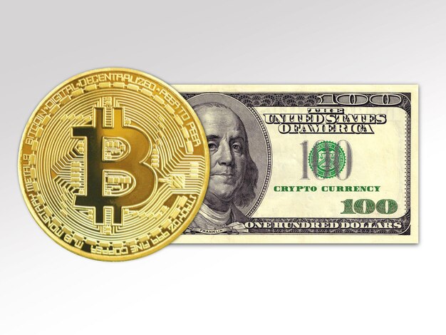 Illustration 3d de la monnaie Crypto, pièce de monnaie crypto. Bourse internationale.