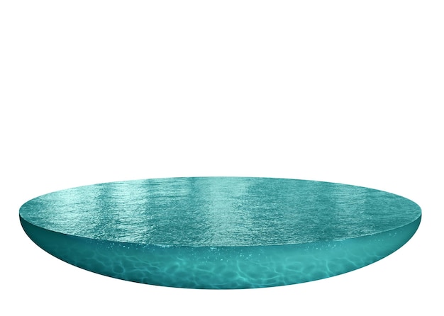 Illustration 3D d'un morceau d'aquarium ou d'un océan d'eau douce de piscine de rivière, conception touristique de publicité