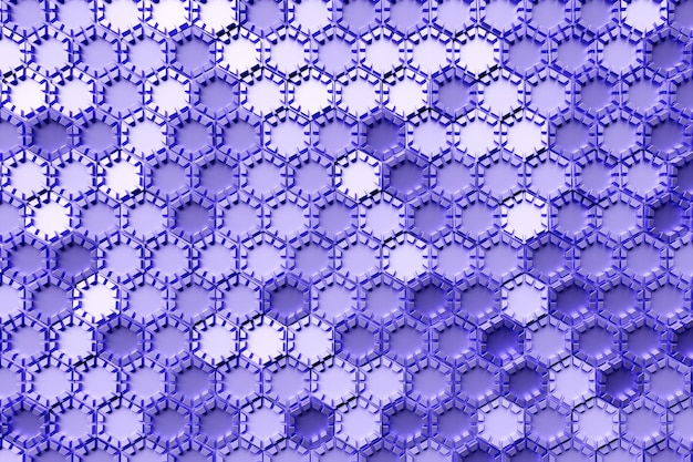 Illustration 3d d'un nid d'abeille monochrome violet en nid d'abeille pour le miel