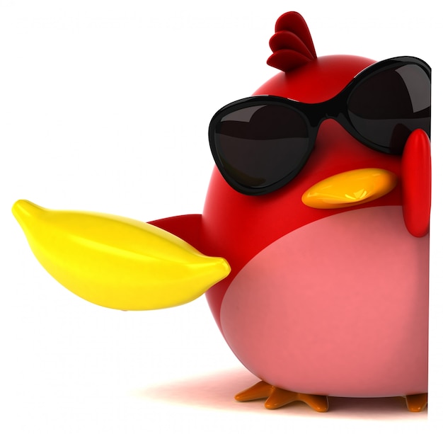 Illustration 3D oiseau rouge