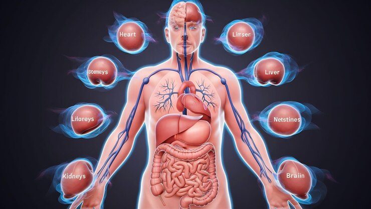 Photo illustration 3d des organes du corps humain