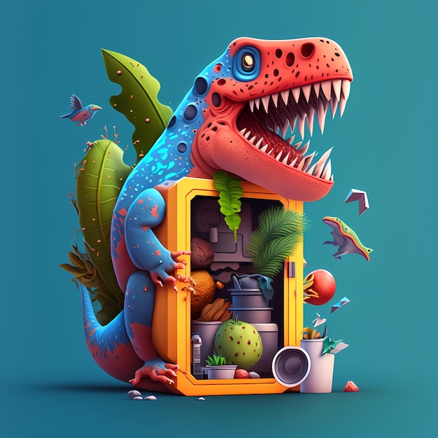 Illustration 3D d'un personnage F Monster Design