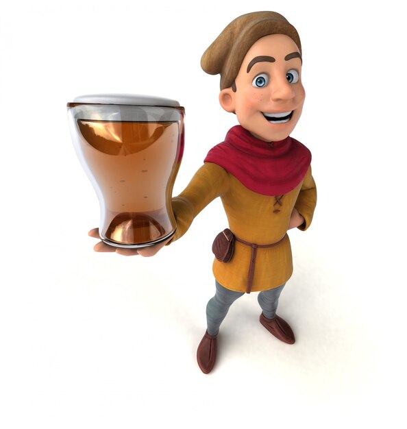 Illustration 3D d'un personnage historique médiéval