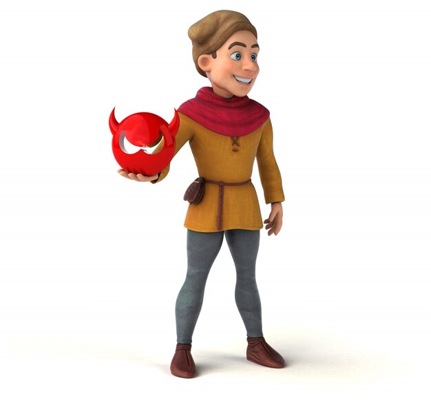 Illustration 3D d'un personnage historique médiéval