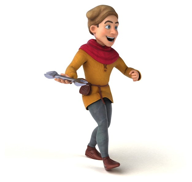 Illustration 3D d'un personnage historique médiéval