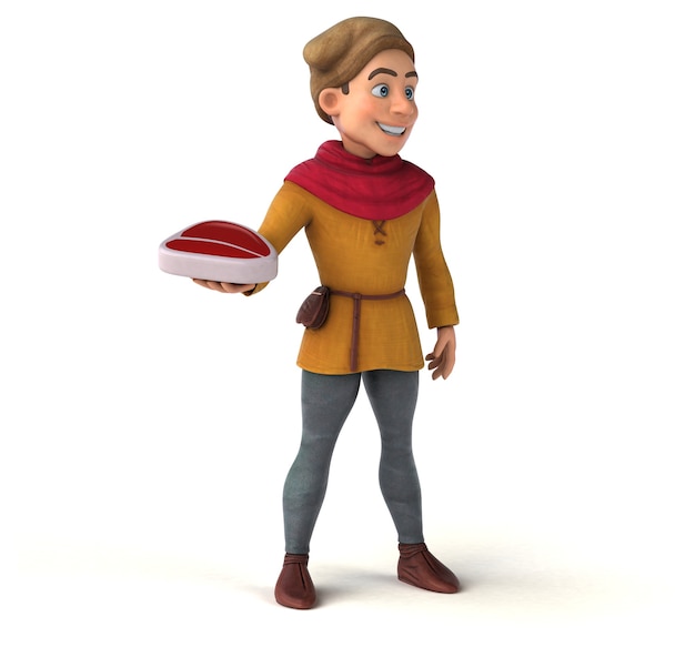 Illustration 3D d'un personnage historique médiéval