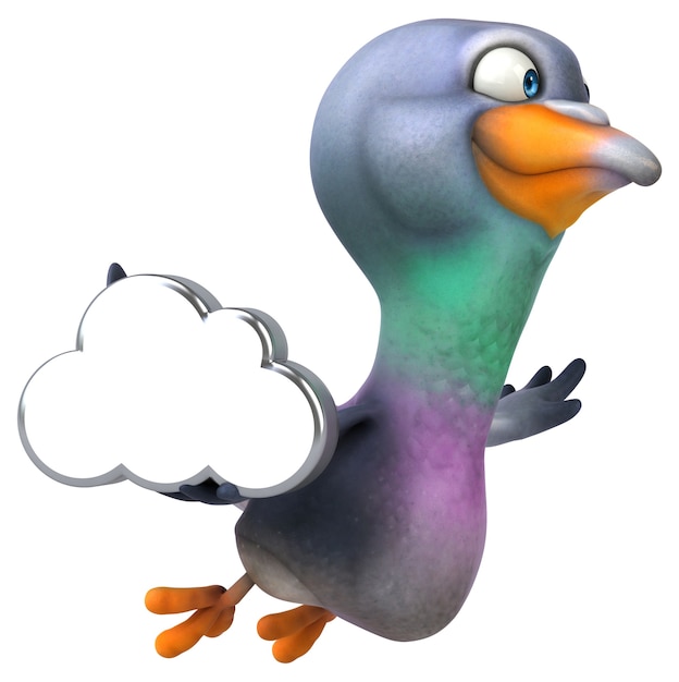 Illustration 3D de pigeon amusant