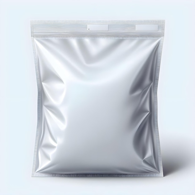 Illustration 3D de la poche de sachet debout à fond blanc isolé pour la maquette