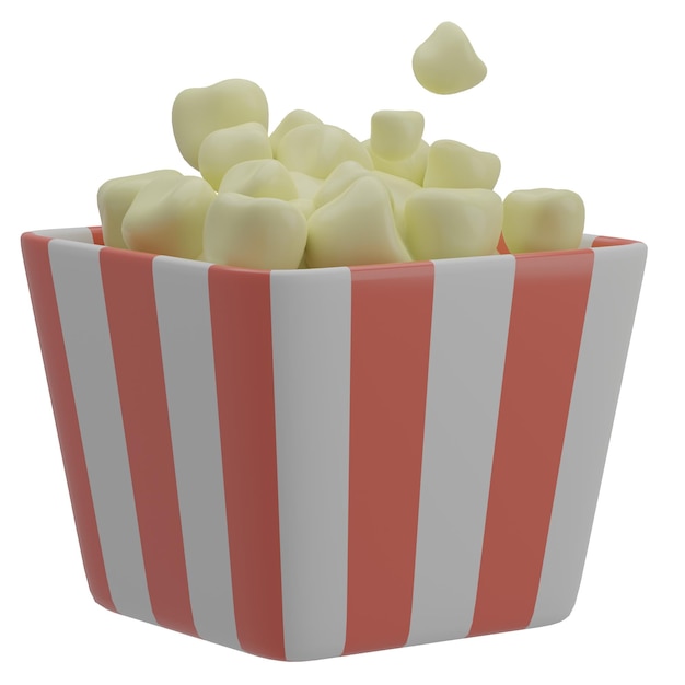 Illustration 3D de pop-corn