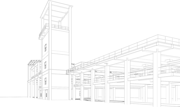 Illustration 3D d'un projet industriel