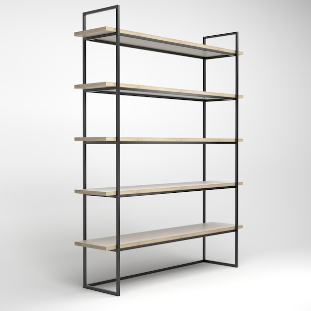 Illustration 3D d'un rack de style loft moderne