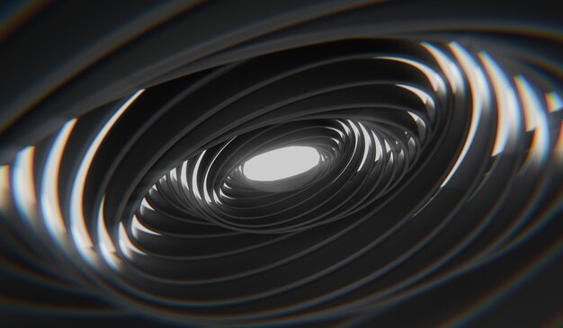 Illustration 3D de la rainure spirale du fond du cercle abstrait