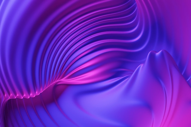 Illustration 3D rayures violettes sous forme de fond futuriste de vagues vagues