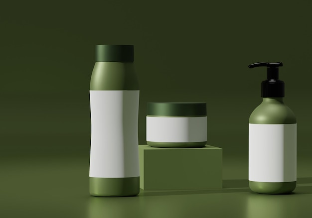 Illustration 3d réaliste d'un pot de crème, savon. Publicité produit pour crème, savon, shampoing