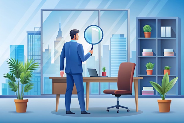 Illustration 3D de la recherche d'emploi Gestion des ressources humaines et concept d'embauche Vect moderne et à la mode