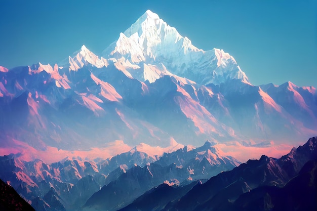 Illustration 3D de la région de l'Everest