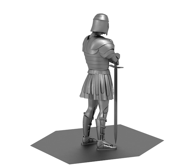 Illustration 3D de rendu de caractère guerrier cg